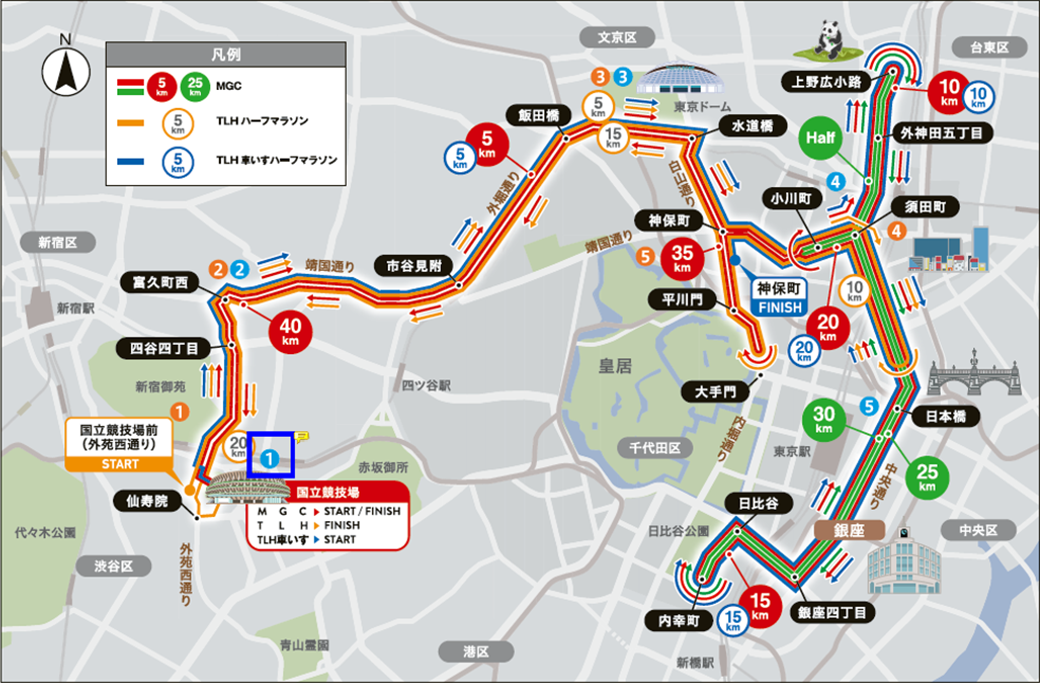 コースマップ 東京レガシーハーフマラソン
