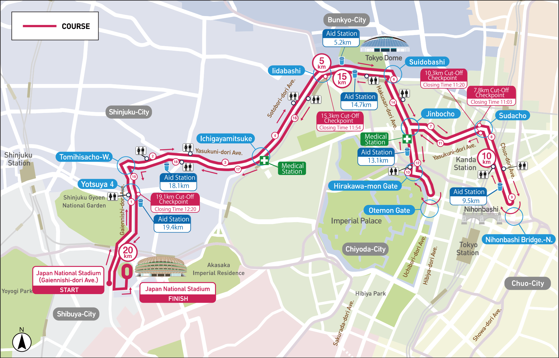 TOKYO LEGACY HALF MARATHON 2023 COURSE MAP (HALF MARATHON)